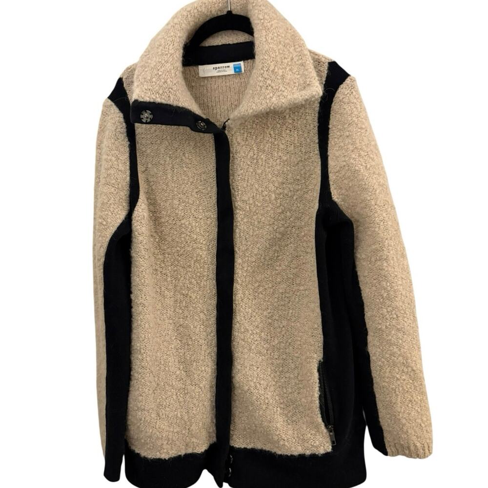 Sparrow for Anthropologie Boucle Knit XL Wool Mohair Color block Sweater Jacket